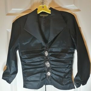 KM Collections Milla Bell Black Beaded Jacket